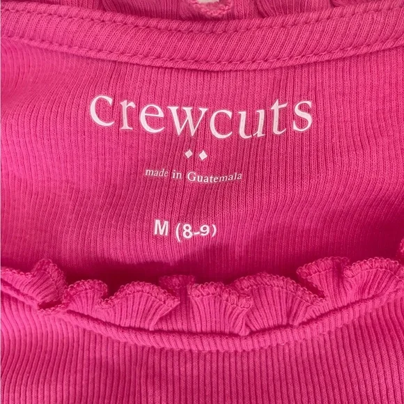 Crewcuts Bright Pink Ribbed Ruffle Tank - Picture 1 of 3